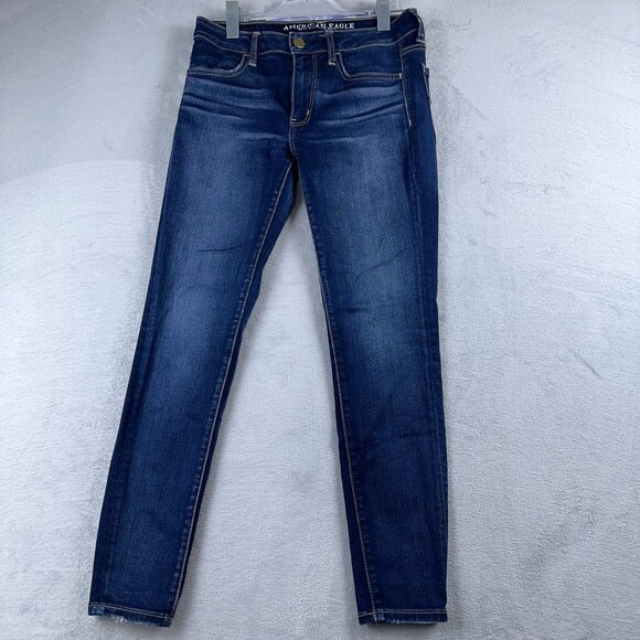 American Eagle Outfitters Denim - American Eagle Jeans Super Stretch Jeggjngs Denim Womens Dark Blue Size 6 Short